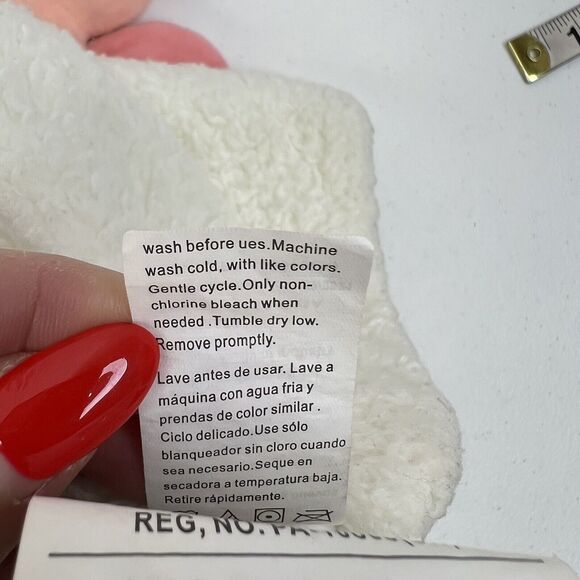 DTU Pink Butterfly Baby Lovey Security Blanket White Embroidered Hearts Fleece - Picture 12 of 14